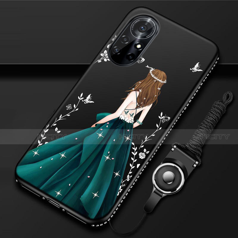 Coque Silicone Dos de Fille Souple Couleur Unie Etui Housse pour Huawei Nova 8 Pro 5G Plus