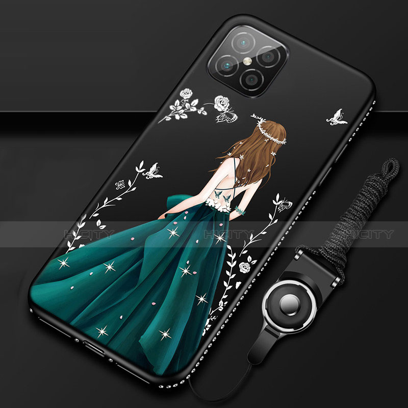 Coque Silicone Dos de Fille Souple Couleur Unie Etui Housse pour Huawei Nova 8 SE 5G Vert Plus