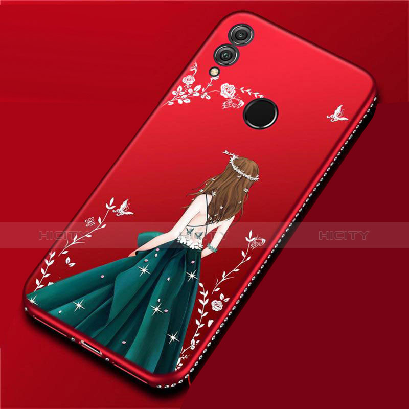 Coque Silicone Dos de Fille Souple Couleur Unie Etui Housse pour Huawei P Smart (2019) Vin Rouge Plus