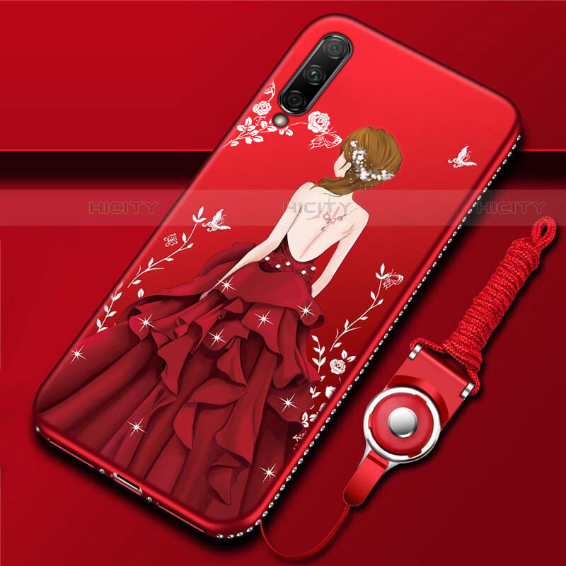 Coque Silicone Dos de Fille Souple Couleur Unie Etui Housse pour Huawei Y9s Plus