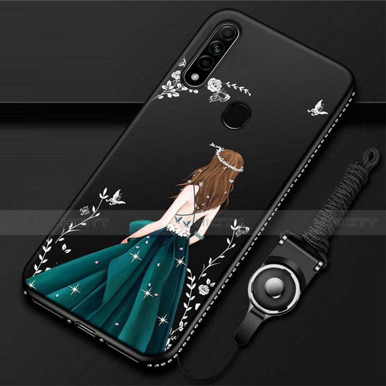 Coque Silicone Dos de Fille Souple Couleur Unie Etui Housse pour Oppo A31 Plus