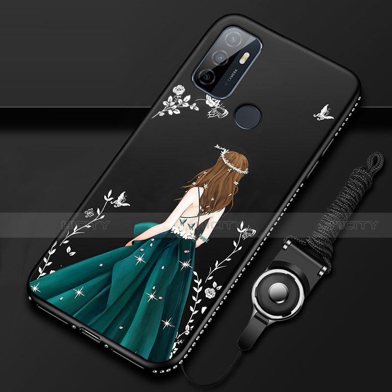 Coque Silicone Dos de Fille Souple Couleur Unie Etui Housse pour Oppo A32 Plus