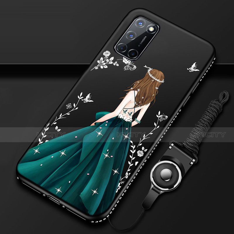 Coque Silicone Dos de Fille Souple Couleur Unie Etui Housse pour Oppo A72 Plus