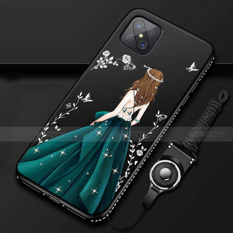 Coque Silicone Dos de Fille Souple Couleur Unie Etui Housse pour Oppo A92s 5G Plus