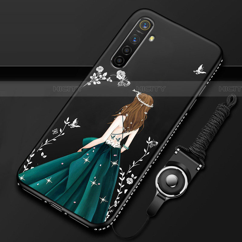 Coque Silicone Dos de Fille Souple Couleur Unie Etui Housse pour Oppo K5 Noir Plus