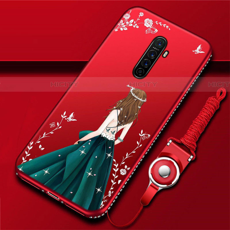 Coque Silicone Dos de Fille Souple Couleur Unie Etui Housse pour Realme X2 Pro Plus