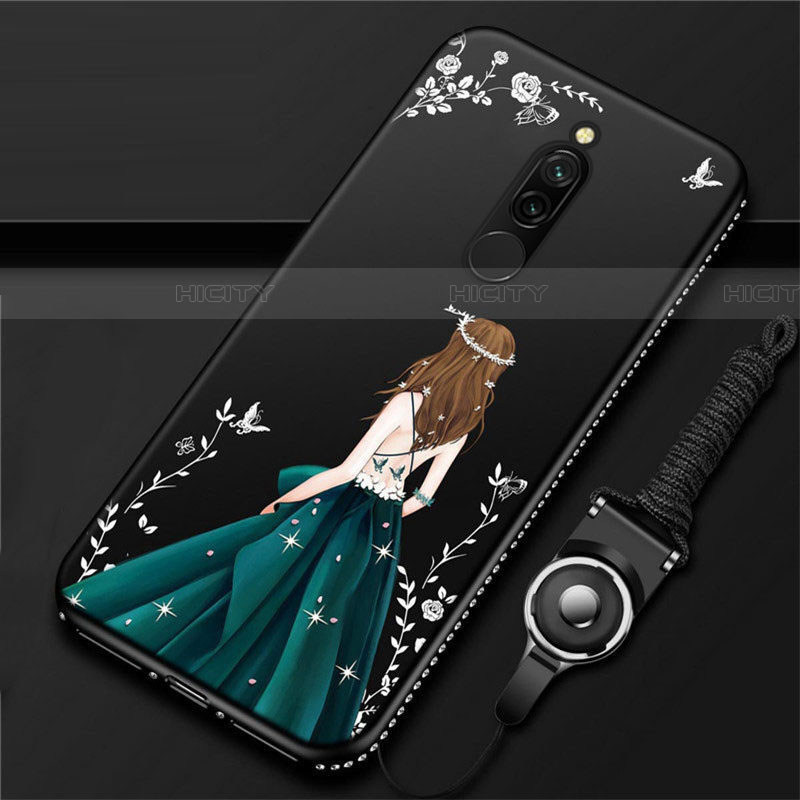 Coque Silicone Dos de Fille Souple Couleur Unie Etui Housse pour Xiaomi Redmi 8 Plus