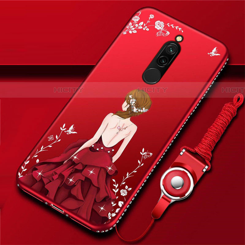 Coque Silicone Dos de Fille Souple Couleur Unie Etui Housse pour Xiaomi Redmi 8 Plus