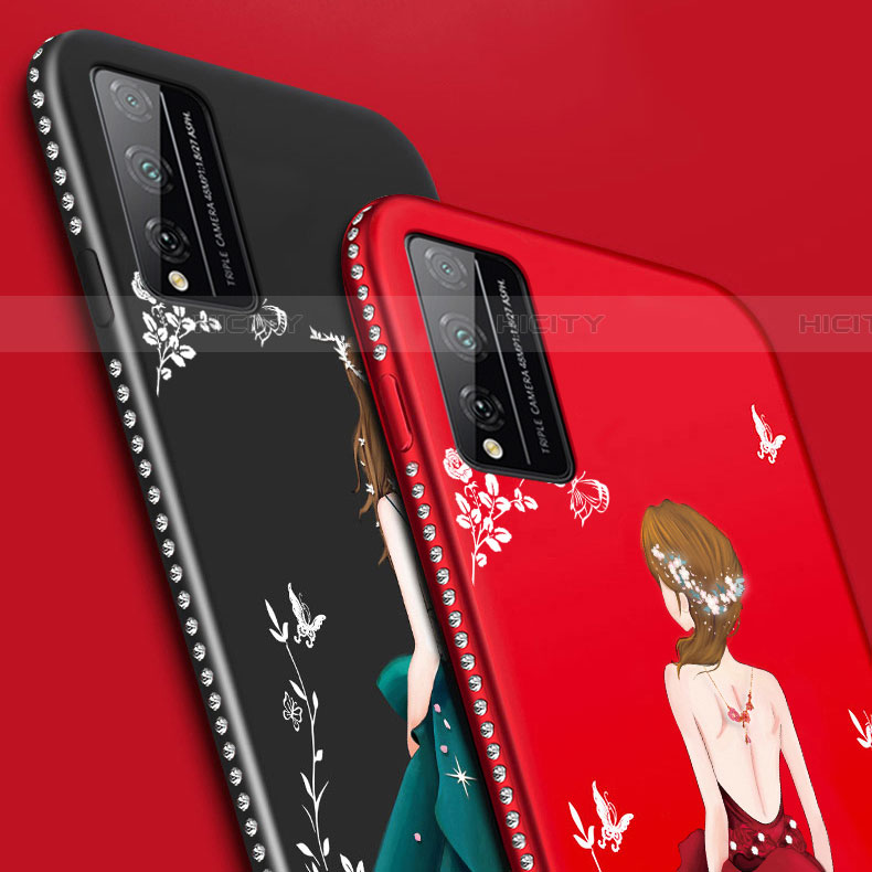 Coque Silicone Dos de Fille Souple Couleur Unie Etui Housse S01 pour Huawei Honor Play4T Pro Plus