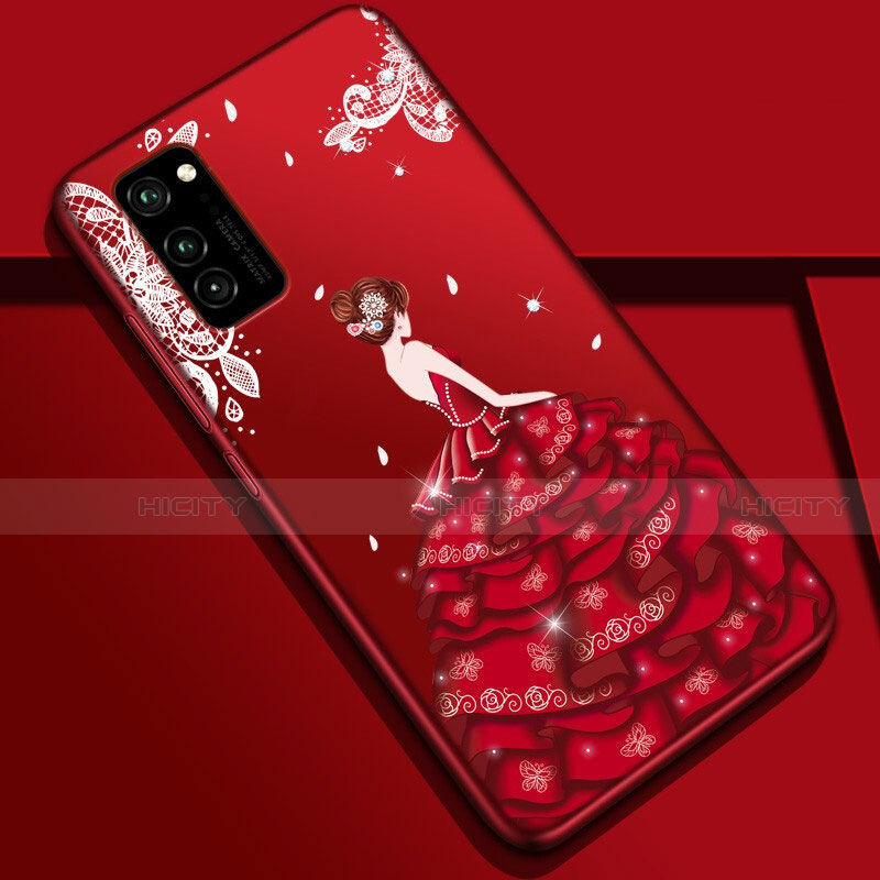 Coque Silicone Dos de Fille Souple Couleur Unie Etui Housse S01 pour Huawei Honor V30 5G Mixte Plus