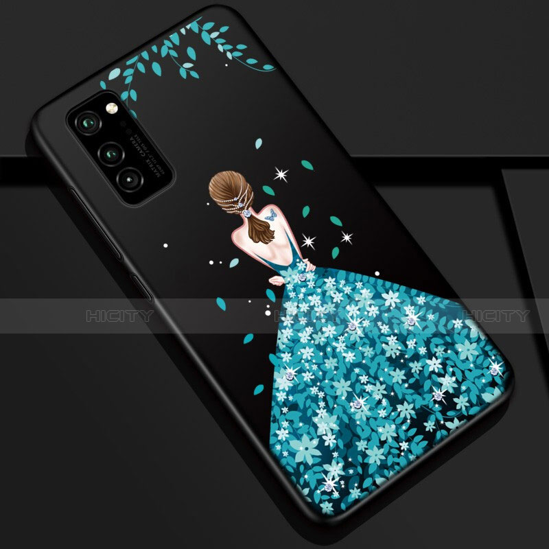 Coque Silicone Dos de Fille Souple Couleur Unie Etui Housse S01 pour Huawei Honor V30 5G Plus