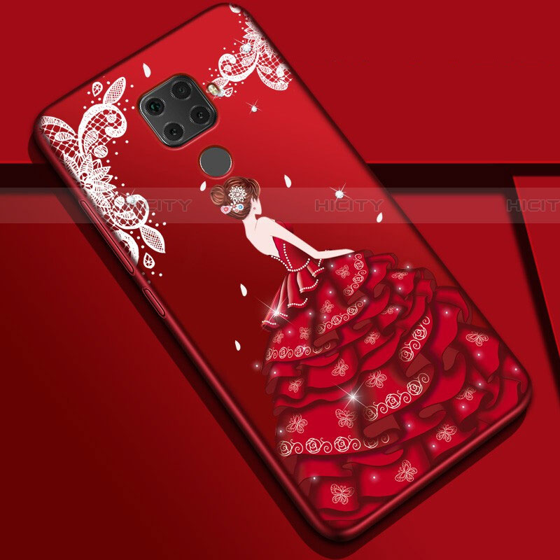 Coque Silicone Dos de Fille Souple Couleur Unie Etui Housse S01 pour Huawei Mate 30 Lite Plus