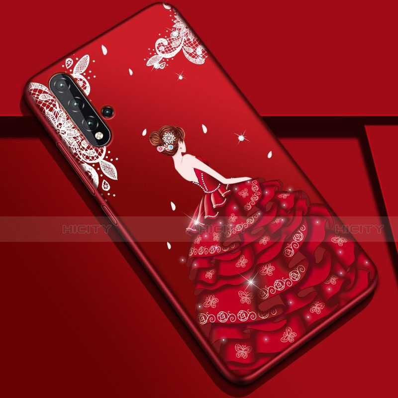 Coque Silicone Dos de Fille Souple Couleur Unie Etui Housse S01 pour Huawei Nova 5 Colorful Plus