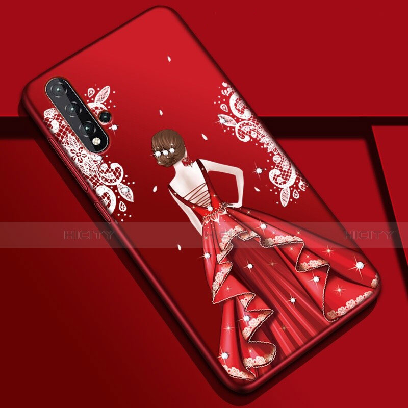 Coque Silicone Dos de Fille Souple Couleur Unie Etui Housse S01 pour Huawei Nova 5 Mixte Plus