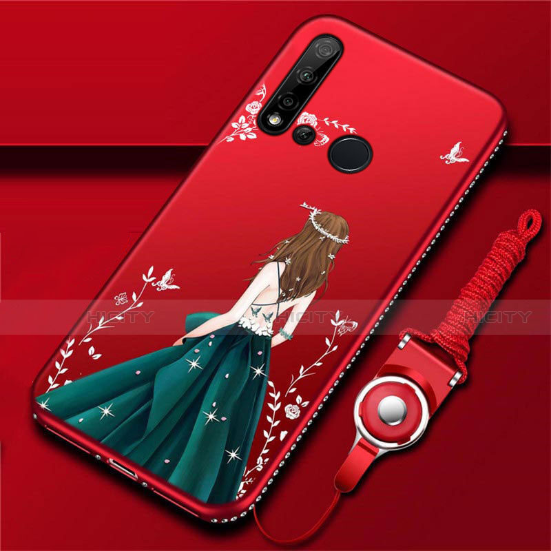 Coque Silicone Dos de Fille Souple Couleur Unie Etui Housse S01 pour Huawei Nova 5i Mixte Plus