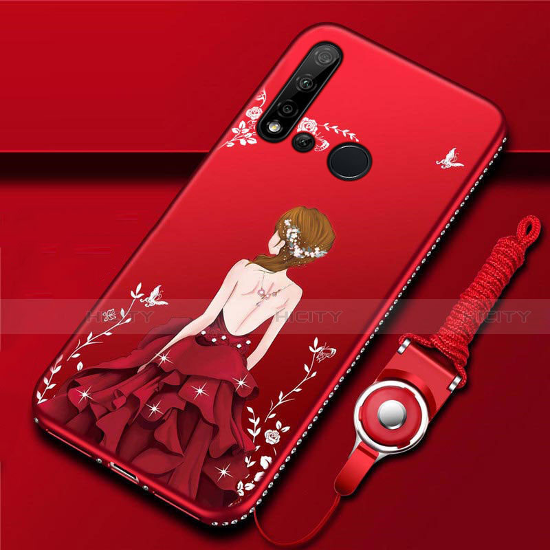 Coque Silicone Dos de Fille Souple Couleur Unie Etui Housse S01 pour Huawei Nova 5i Plus