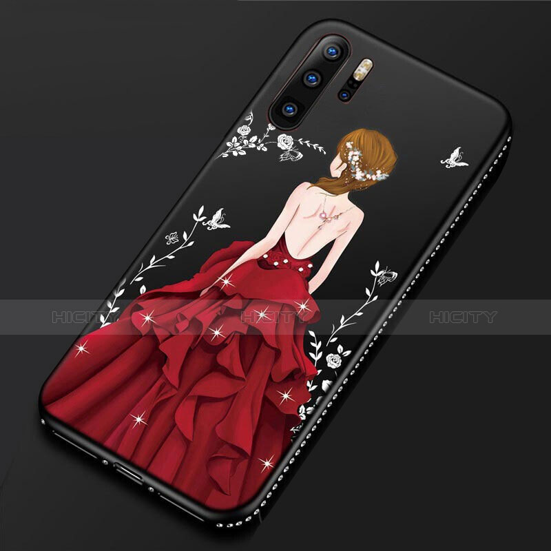 Coque Silicone Dos de Fille Souple Couleur Unie Etui Housse S01 pour Huawei P30 Pro Plus