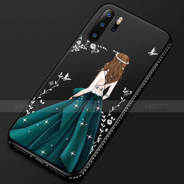 Coque Silicone Dos de Fille Souple Couleur Unie Etui Housse S01 pour Huawei P30 Pro Plus