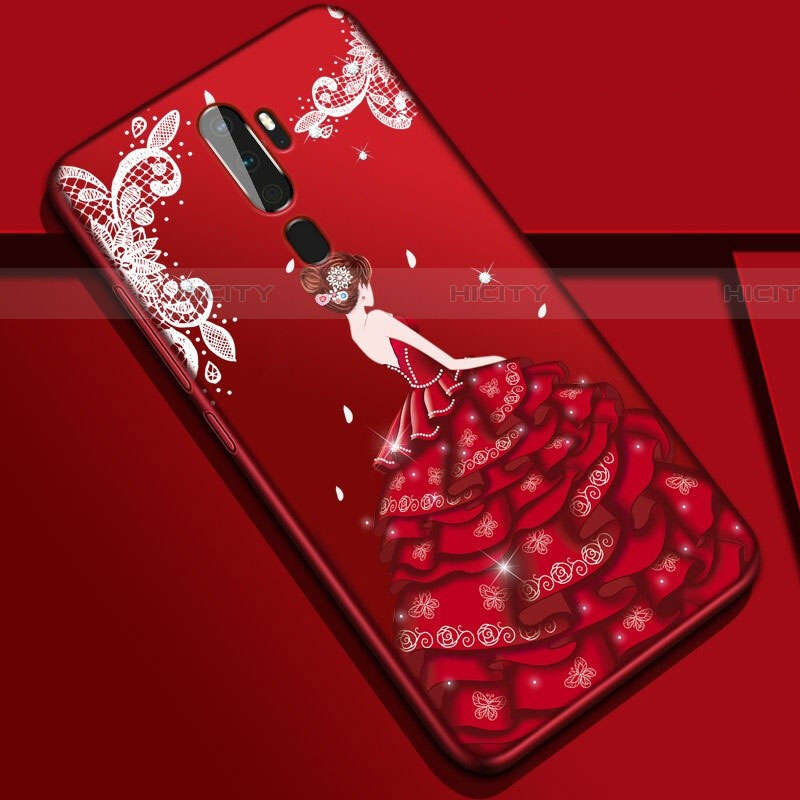 Coque Silicone Dos de Fille Souple Couleur Unie Etui Housse S01 pour Oppo A11 Plus