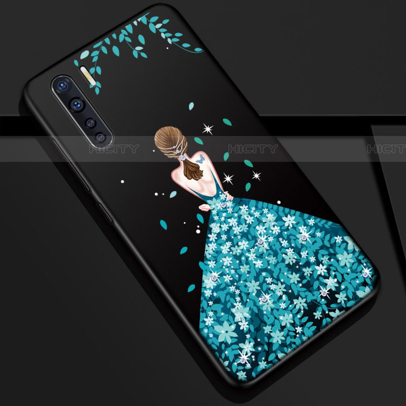 Coque Silicone Dos de Fille Souple Couleur Unie Etui Housse S01 pour Oppo A91 Plus