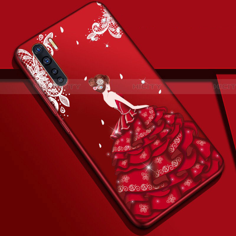 Coque Silicone Dos de Fille Souple Couleur Unie Etui Housse S01 pour Oppo A91 Plus