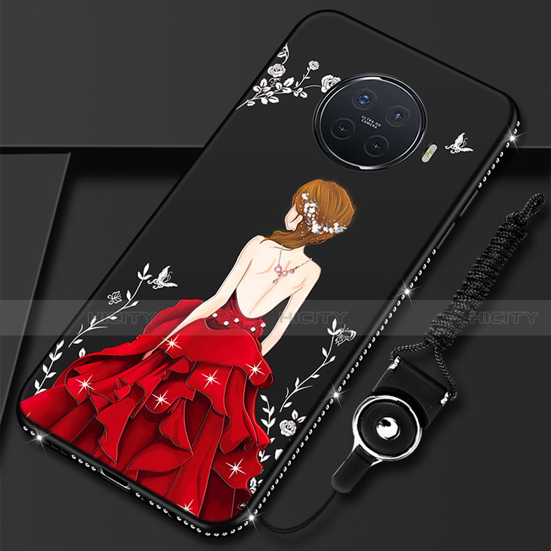 Coque Silicone Dos de Fille Souple Couleur Unie Etui Housse S01 pour Oppo Ace2 Rouge et Noir Plus