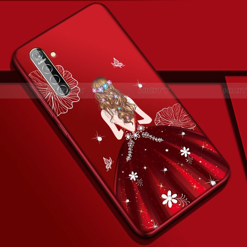 Coque Silicone Dos de Fille Souple Couleur Unie Etui Housse S01 pour Oppo K5 Vin Rouge Plus