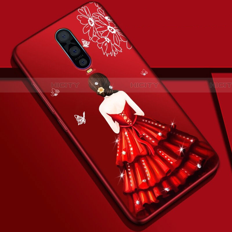 Coque Silicone Dos de Fille Souple Couleur Unie Etui Housse S01 pour Oppo RX17 Pro Mixte Plus