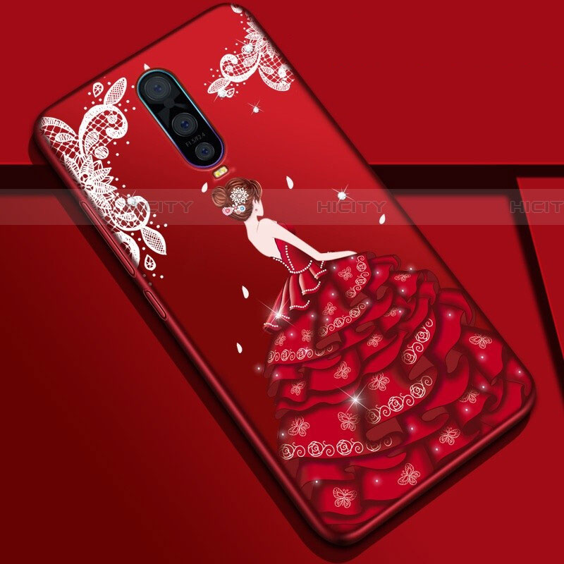 Coque Silicone Dos de Fille Souple Couleur Unie Etui Housse S01 pour Oppo RX17 Pro Plus