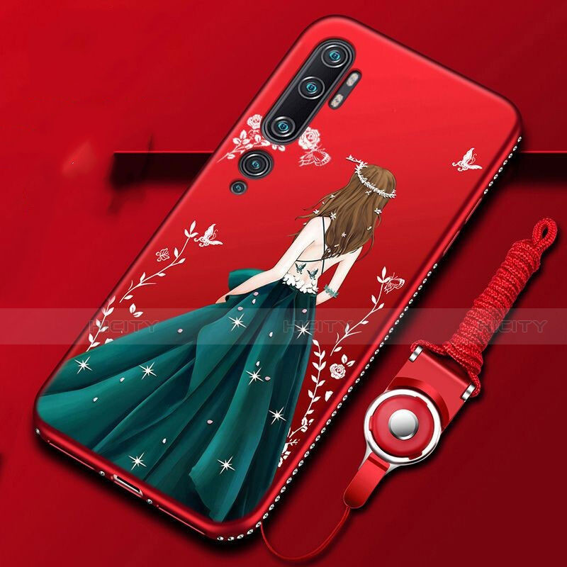 Coque Silicone Dos de Fille Souple Couleur Unie Etui Housse S01 pour Xiaomi Mi Note 10 Pro Mixte Plus