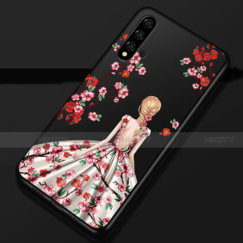 Coque Silicone Dos de Fille Souple Couleur Unie Etui Housse S02 pour Huawei Nova 5 Pro Blanc Plus