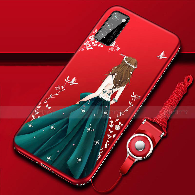 Coque Silicone Dos de Fille Souple Couleur Unie Etui Housse S03 pour Huawei Honor V30 5G Mixte Plus