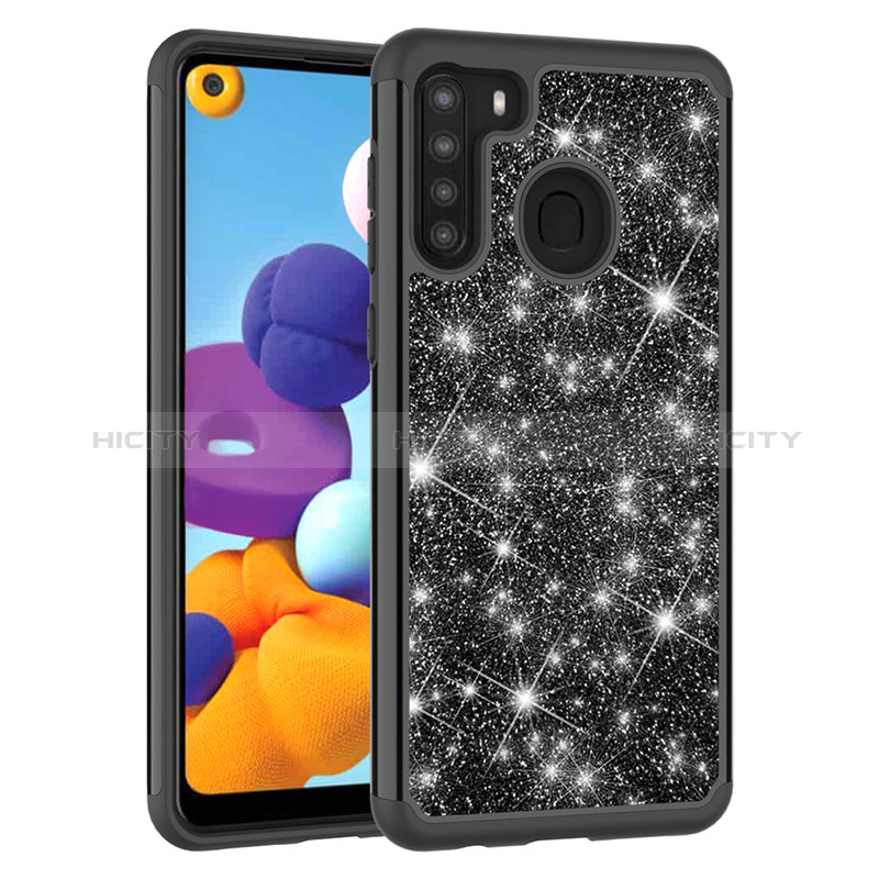 Coque Silicone et Plastique Housse Etui Protection Integrale 360 Degres Bling-Bling JX1 pour Samsung Galaxy A21 Plus