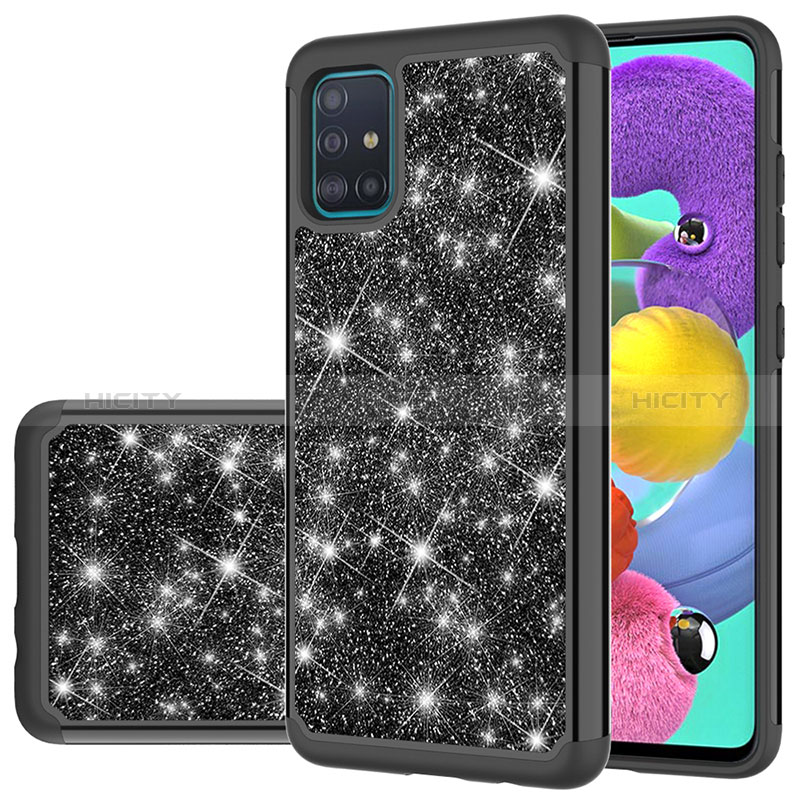 Coque Silicone et Plastique Housse Etui Protection Integrale 360 Degres Bling-Bling JX1 pour Samsung Galaxy A51 5G Plus