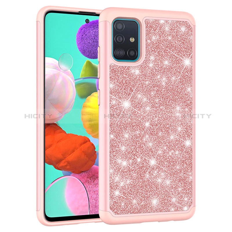 Coque Silicone et Plastique Housse Etui Protection Integrale 360 Degres Bling-Bling JX1 pour Samsung Galaxy A51 5G Plus