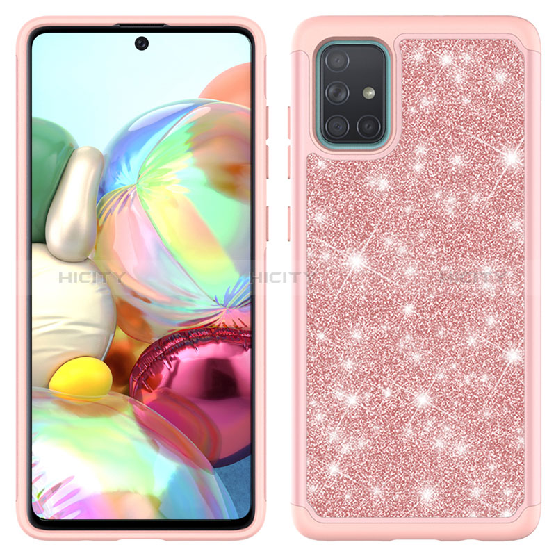 Coque Silicone et Plastique Housse Etui Protection Integrale 360 Degres Bling-Bling JX1 pour Samsung Galaxy A71 4G A715 Plus