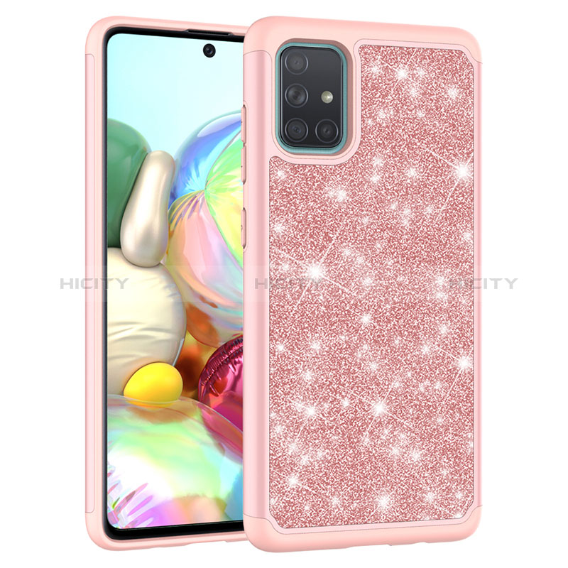 Coque Silicone et Plastique Housse Etui Protection Integrale 360 Degres Bling-Bling JX1 pour Samsung Galaxy A71 4G A715 Plus