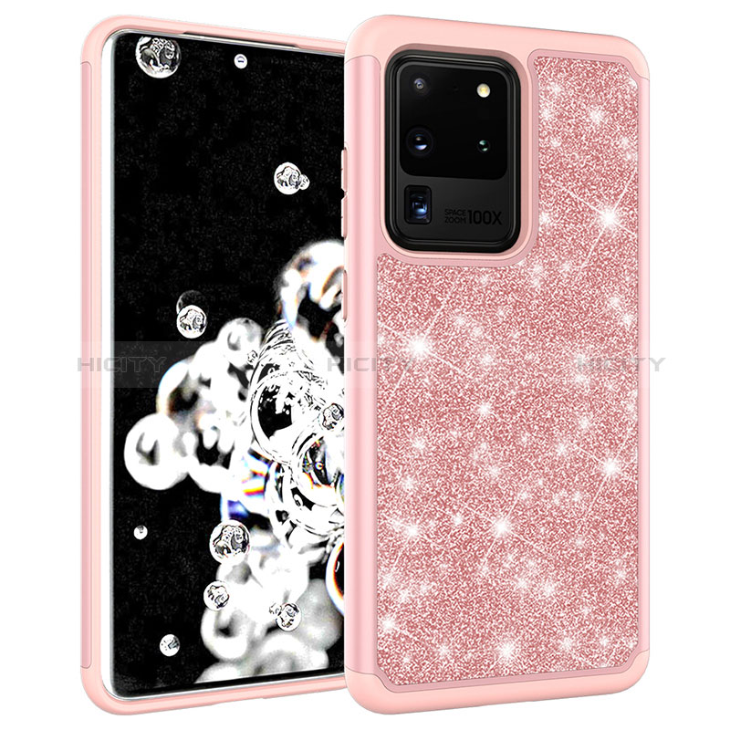 Coque Silicone et Plastique Housse Etui Protection Integrale 360 Degres Bling-Bling JX1 pour Samsung Galaxy S20 Ultra Plus