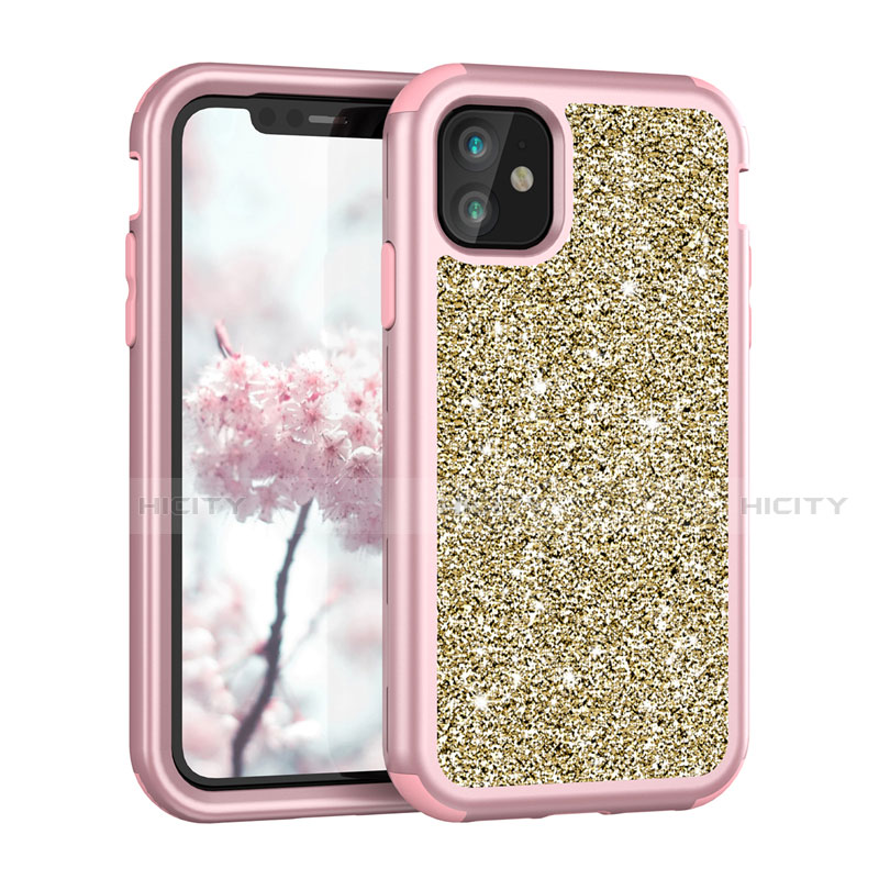 Coque Silicone et Plastique Housse Etui Protection Integrale 360 Degres Bling-Bling pour Apple iPhone 11 Mixte Plus