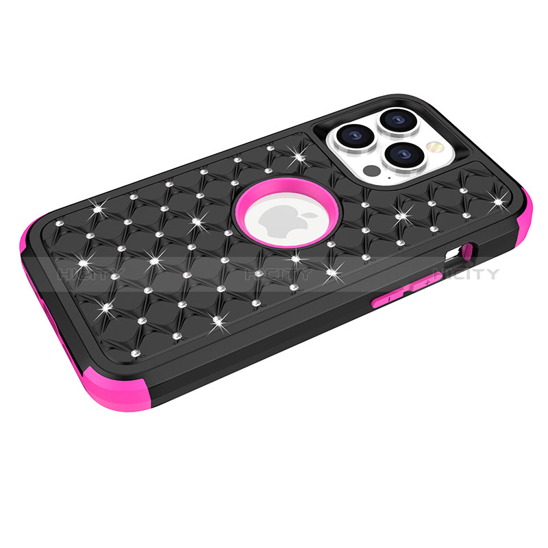 Coque Silicone et Plastique Housse Etui Protection Integrale 360 Degres Bling-Bling pour Apple iPhone 13 Pro Max Plus