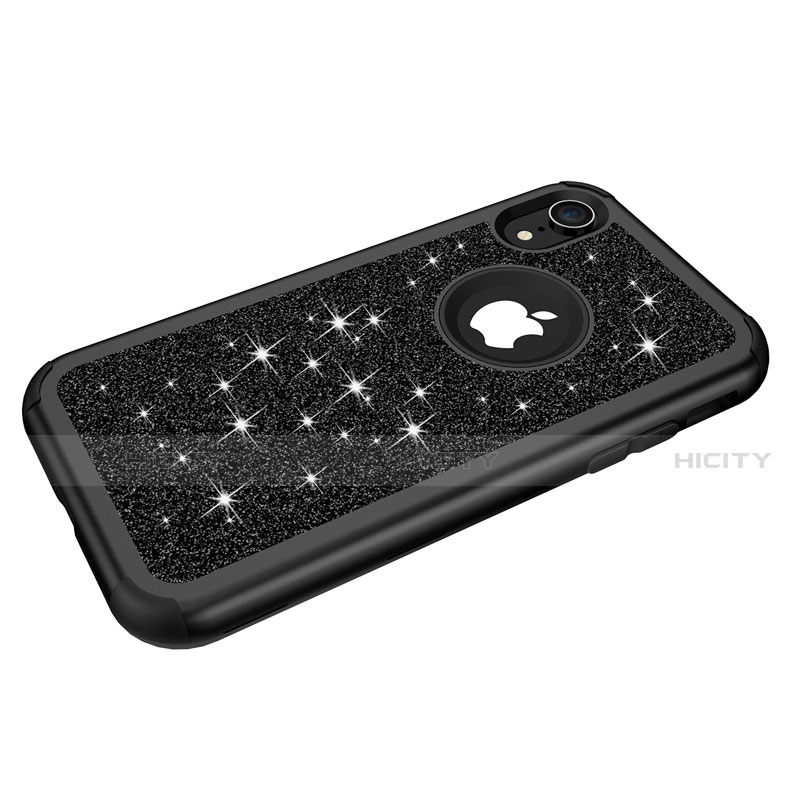 Coque Silicone et Plastique Housse Etui Protection Integrale 360 Degres Bling-Bling pour Apple iPhone XR Plus