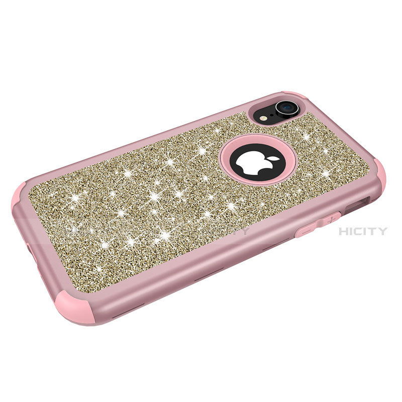 Coque Silicone et Plastique Housse Etui Protection Integrale 360 Degres Bling-Bling pour Apple iPhone XR Plus