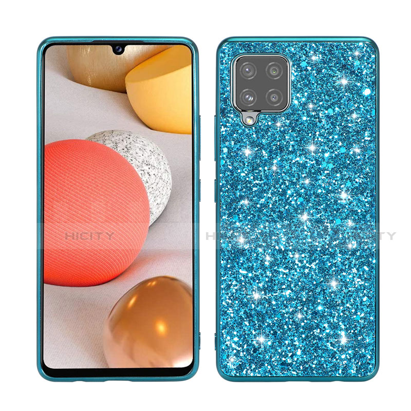 Coque Silicone et Plastique Housse Etui Protection Integrale 360 Degres Bling-Bling pour Samsung Galaxy A42 5G Bleu Ciel Plus