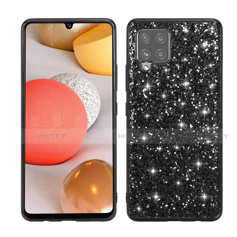 Coque Silicone et Plastique Housse Etui Protection Integrale 360 Degres Bling-Bling pour Samsung Galaxy A42 5G Noir Plus