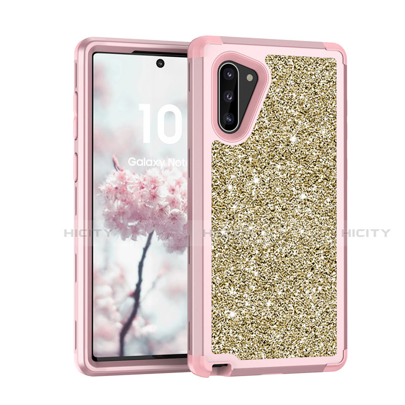 Coque Silicone et Plastique Housse Etui Protection Integrale 360 Degres Bling-Bling pour Samsung Galaxy Note 10 5G Rose Plus