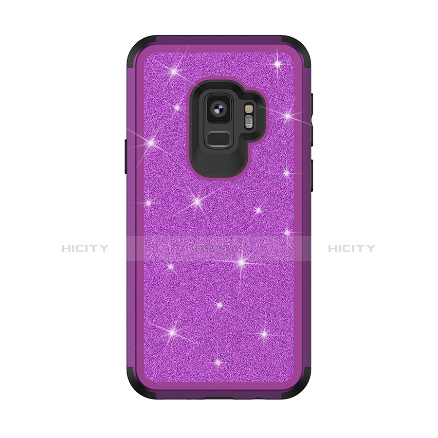 Coque Silicone et Plastique Housse Etui Protection Integrale 360 Degres Bling-Bling pour Samsung Galaxy S9 Plus