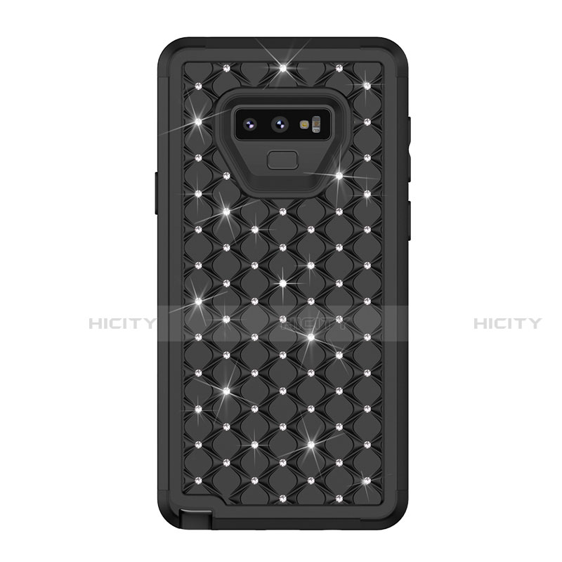 Coque Silicone et Plastique Housse Etui Protection Integrale 360 Degres Bling-Bling U01 pour Samsung Galaxy Note 9 Noir Plus