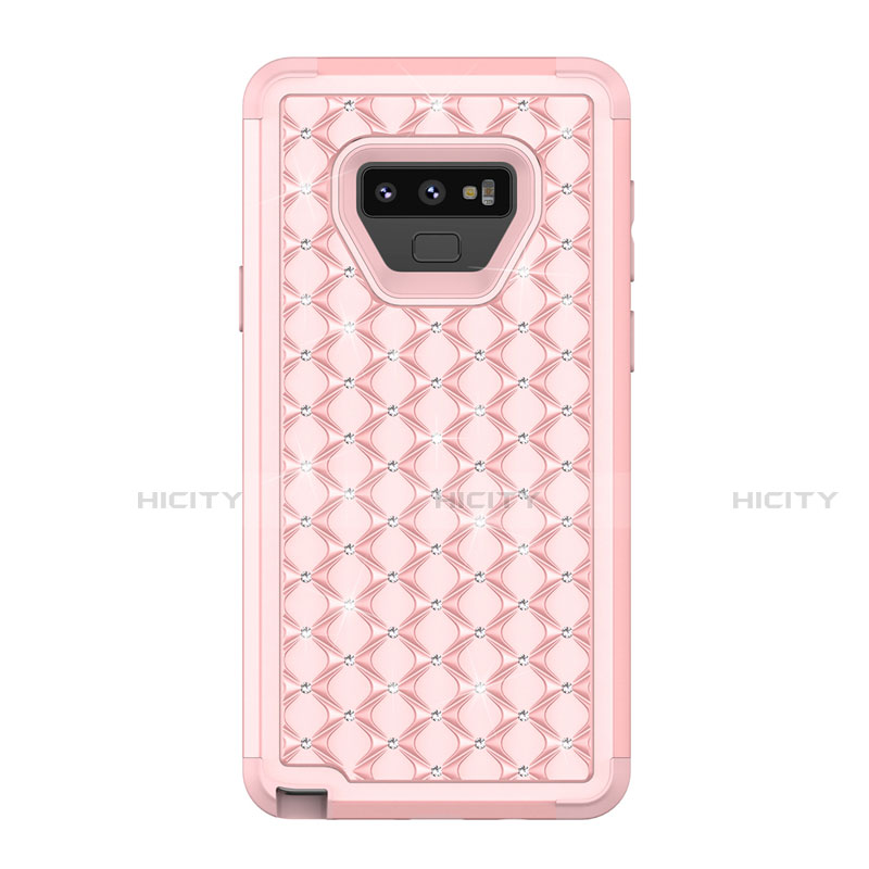 Coque Silicone et Plastique Housse Etui Protection Integrale 360 Degres Bling-Bling U01 pour Samsung Galaxy Note 9 Or Rose Plus