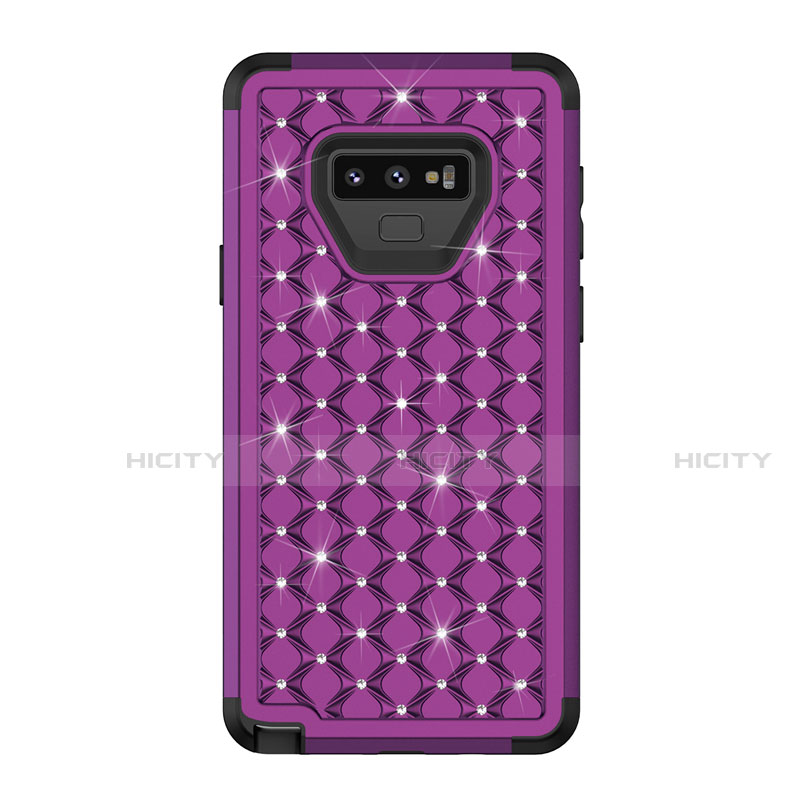 Coque Silicone et Plastique Housse Etui Protection Integrale 360 Degres Bling-Bling U01 pour Samsung Galaxy Note 9 Violet Plus