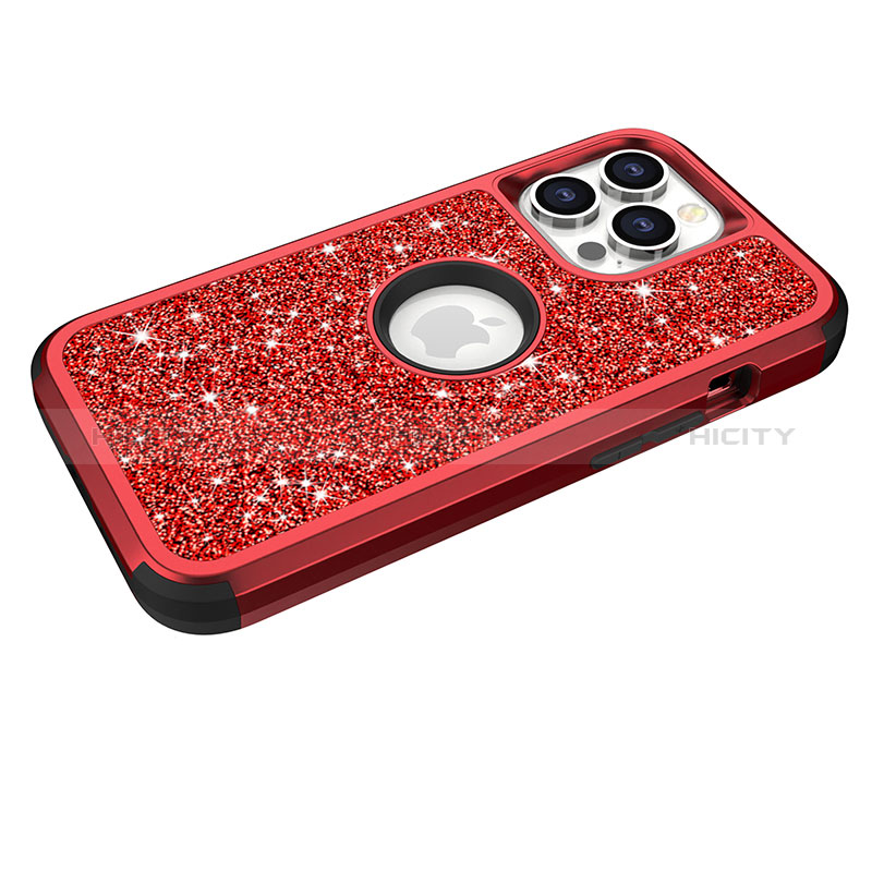 Coque Silicone et Plastique Housse Etui Protection Integrale 360 Degres Bling-Bling YJ1 pour Apple iPhone 13 Pro Max Plus